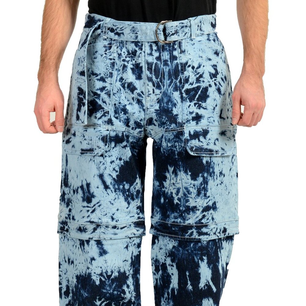 Scuderia Ferrari Men's Washed & Bleached Denim Cargo Eco Pants US 32 IT 48